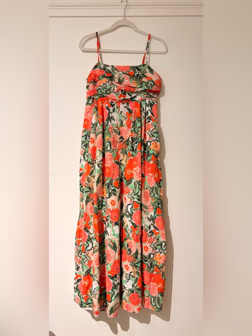 HUTCH Mabel Sleeveless Maxi Wide-Leg Jumpsuit Size Large Orange and Green
$198 - Picture 2 of 9